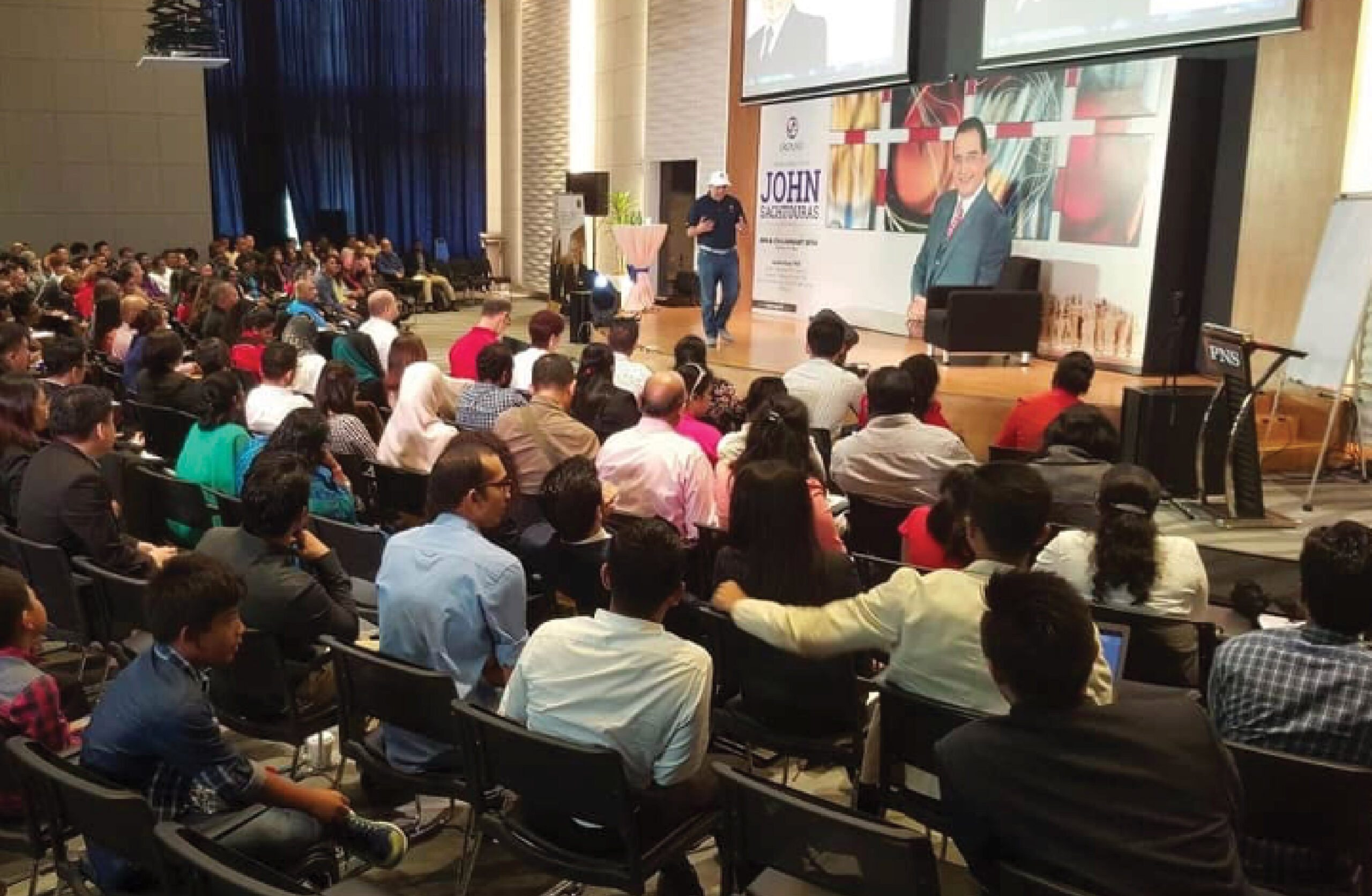 Dr. John Sachtouras giving a guest lecture at a university